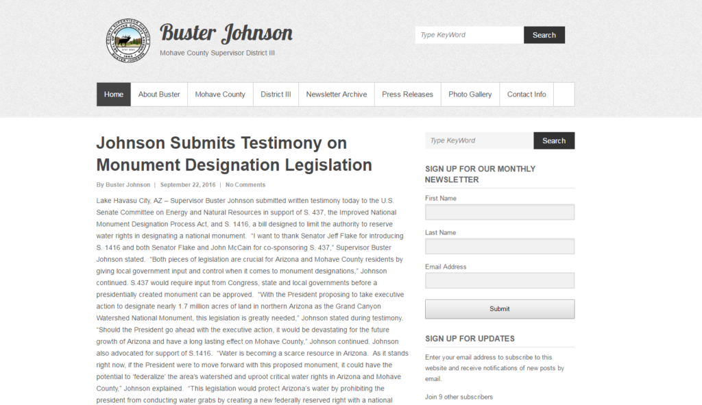 Buster Johnson, County Supervisor 